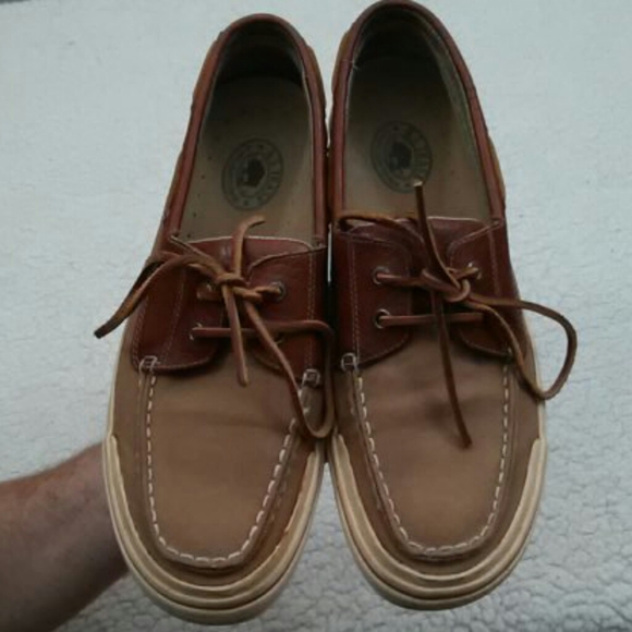 H.S. Trask Bison Leather/Canvas Boat Shoe 10.5M - Picture 3 of 9
